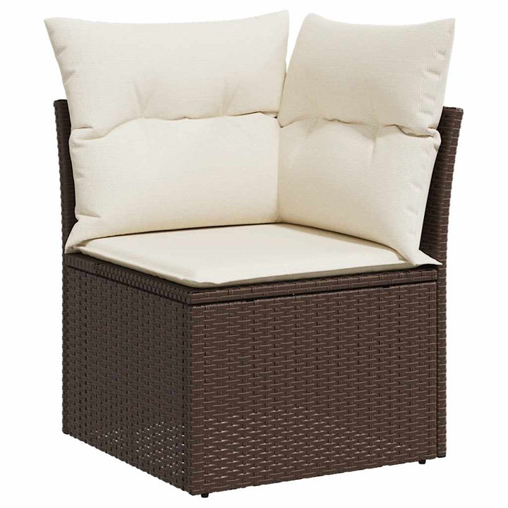 sofasæt til haven 8 dele med hynder polyrattan brun