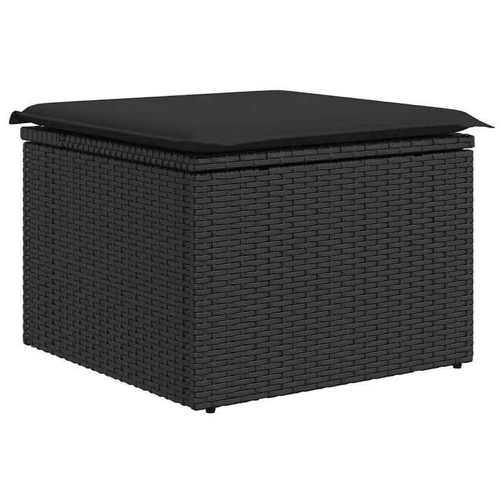 sofasæt til haven 7 dele med hynder polyrattan sort