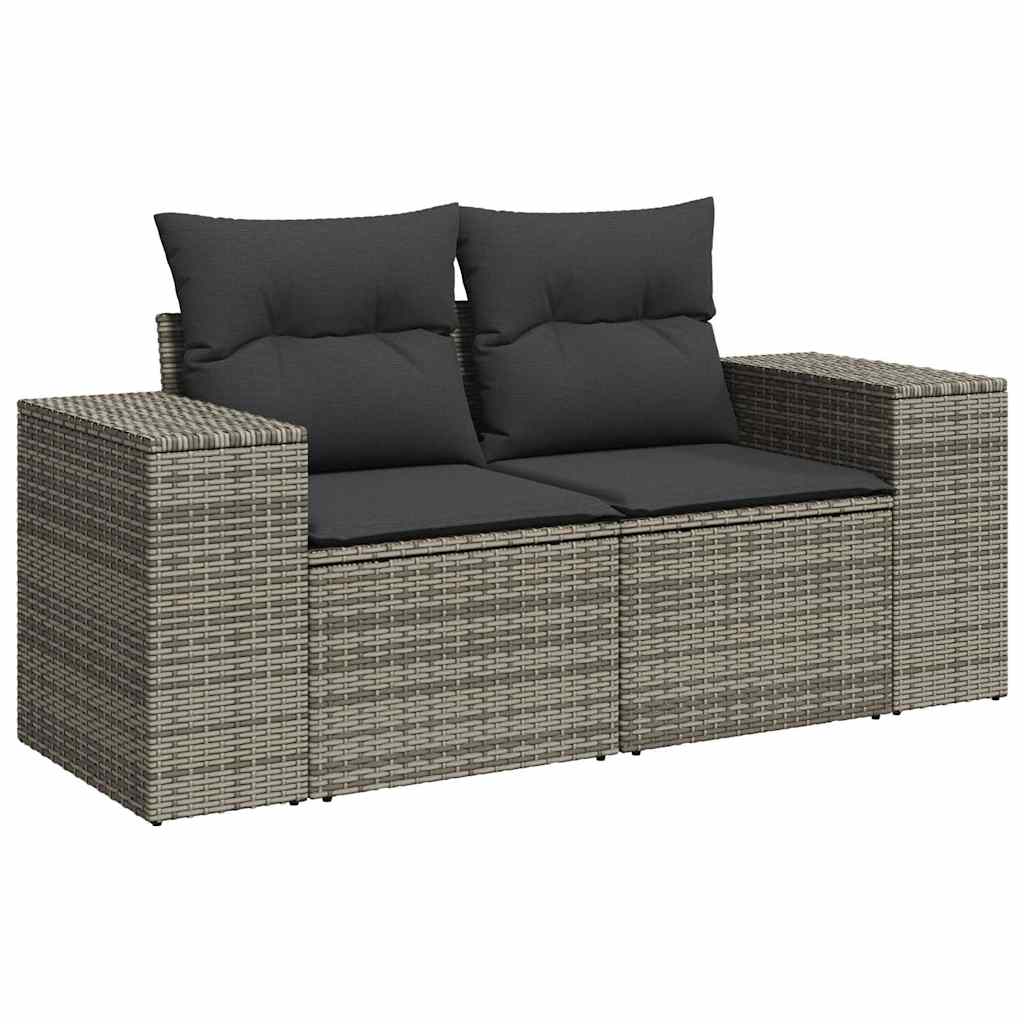 sofaesæt til haven 7 dele med hynder polyrattan grå