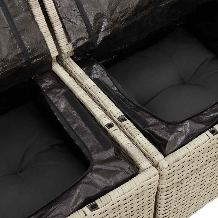 loungesæt til haven 11 dele med hynder polyrattan grå