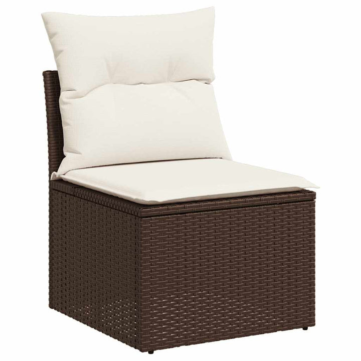 loungesæt til haven 11 dele med hynder polyrattan brun