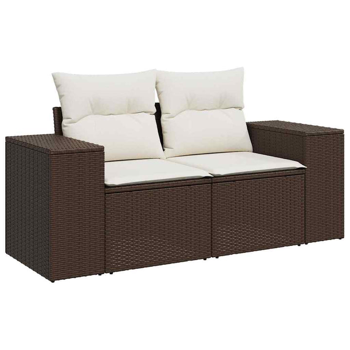 loungesæt til haven 11 dele med hynder polyrattan brun