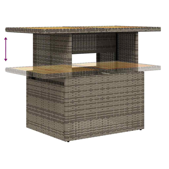 sofasæt til haven 9 dele med hynder polyrattan grå