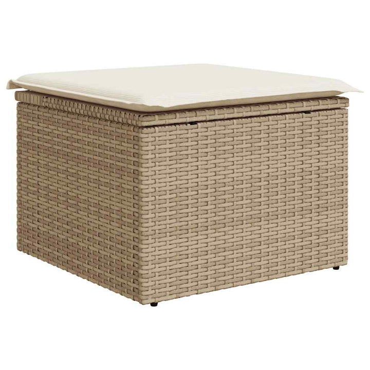 sofasæt til haven 6 dele med hynder polyrattan beige