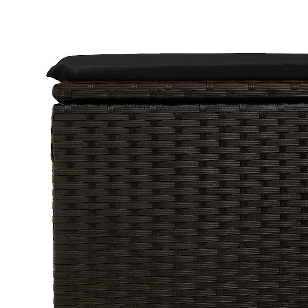 sofasæt til haven 7 dele med hynder polyrattan sort