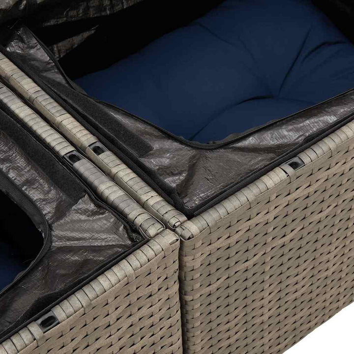 sofaesæt til haven 7 dele med hynder polyrattan grå
