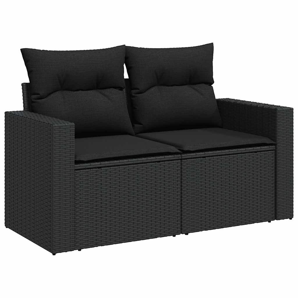 sofasæt til haven 5 dele med hynder polyrattan sort