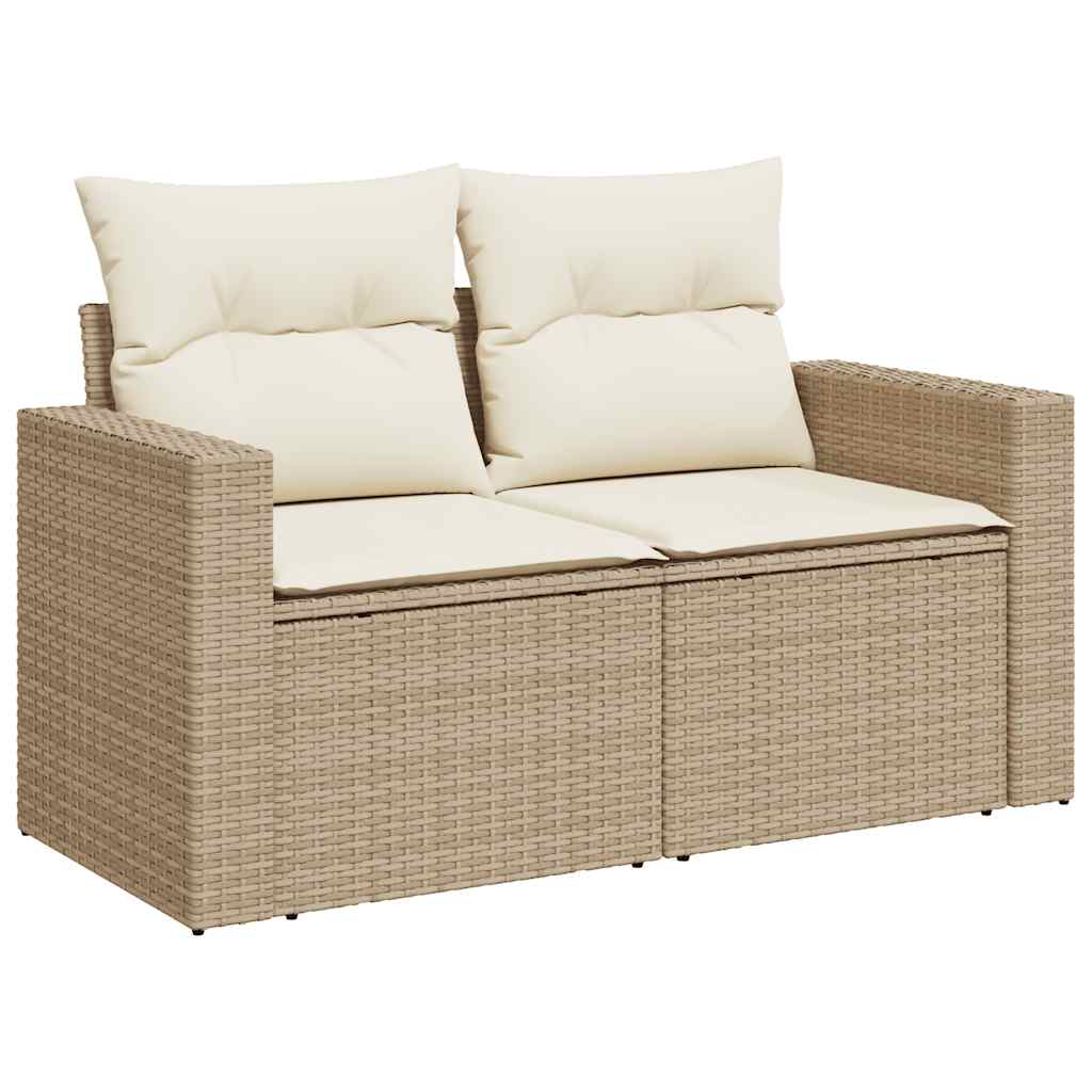 sofasæt til haven 7 dele med hynder polyrattan beige