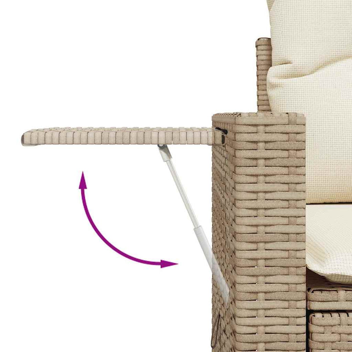 sofasæt til haven 9 dele med hynder polyrattan beige