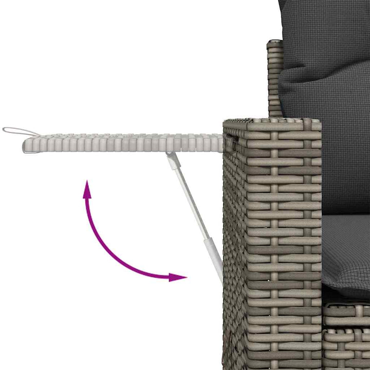sofaesæt til haven 7 dele med hynder polyrattan grå