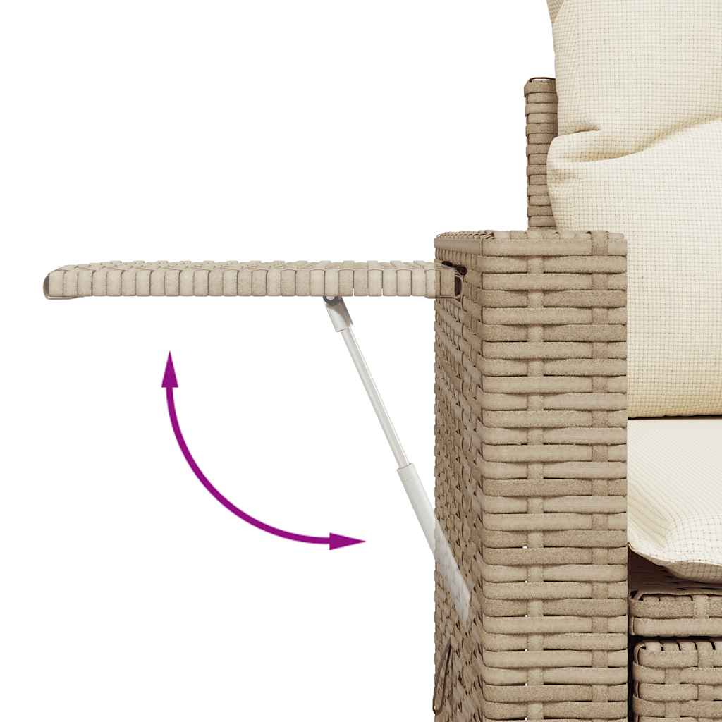sofasæt til haven 9 dele med hynder polyrattan beige