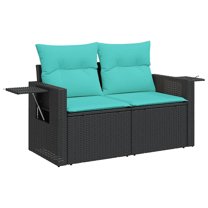 sofasæt til haven 7 dele med hynder polyrattan sort