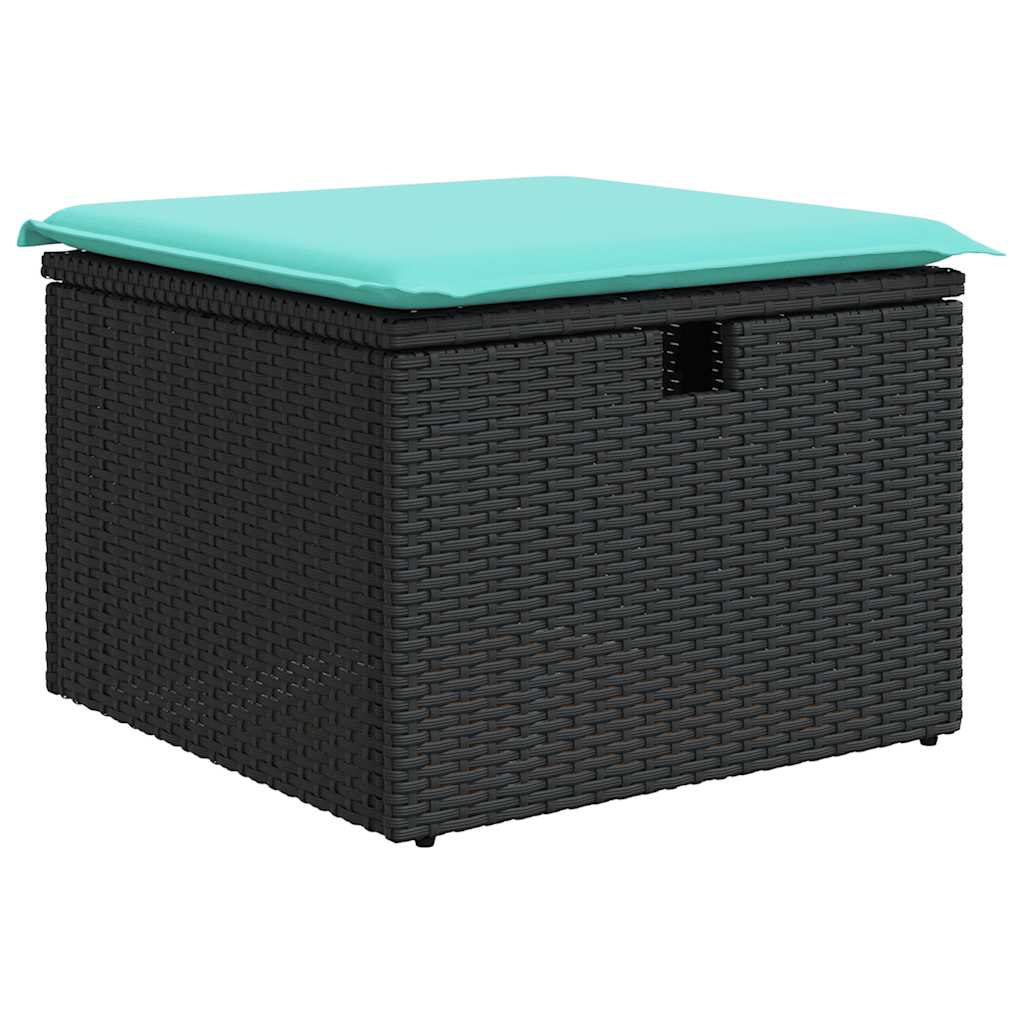 sofasæt til haven 7 dele med hynder polyrattan sort