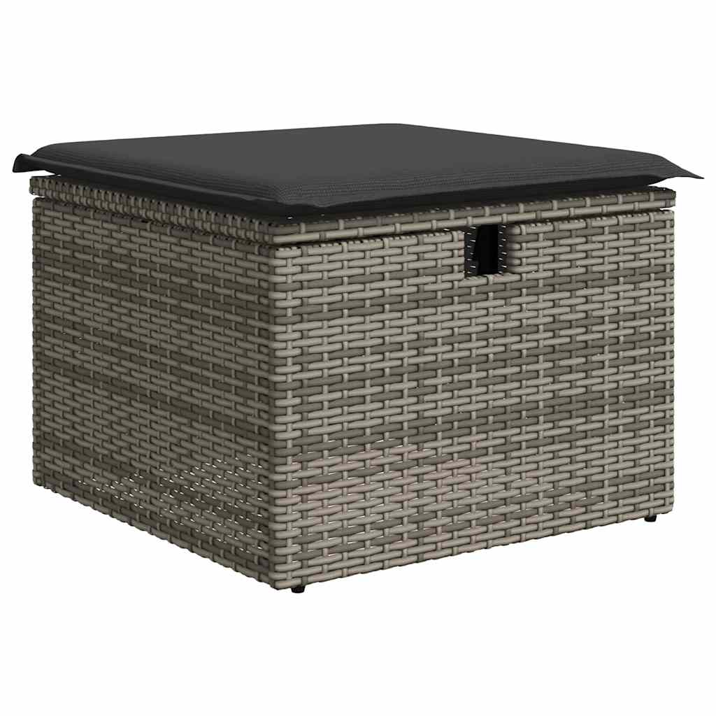 sofaesæt til haven 7 dele med hynder polyrattan grå