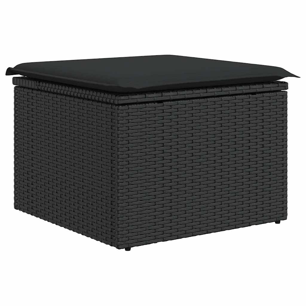 sofasæt til haven 9 dele med hynder polyrattan sort