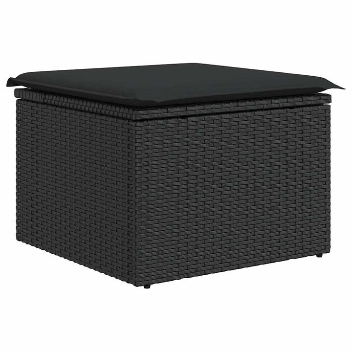 sofasæt til haven 9 dele med hynder polyrattan sort