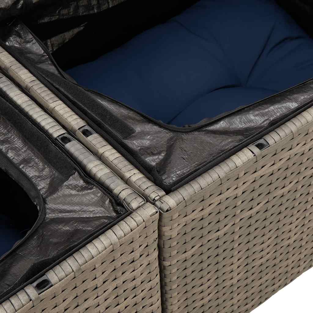 sofaesæt til haven 7 dele med hynder polyrattan grå