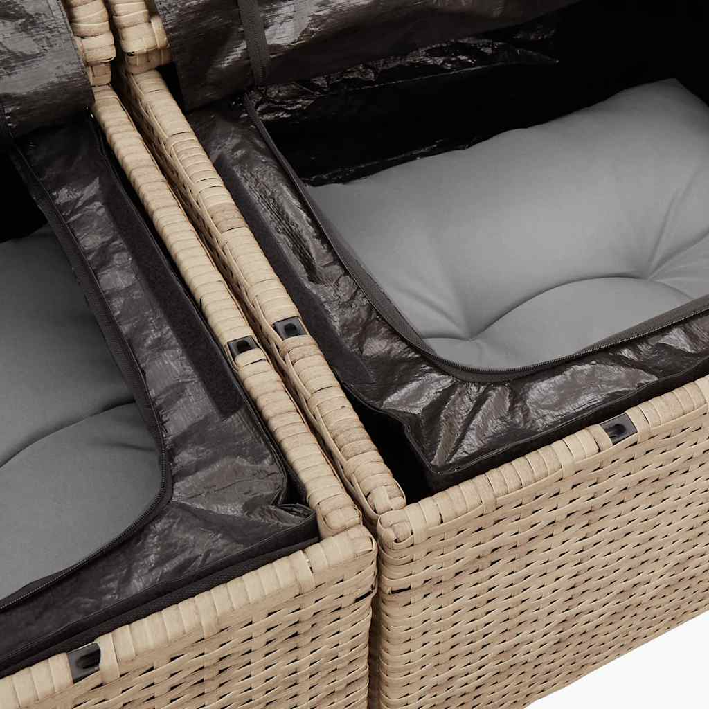 sofaesæt til haven 7 dele med hynder polyrattan grå