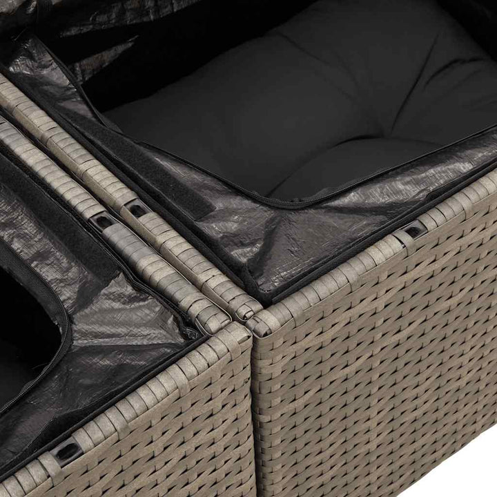 sofaesæt til haven 7 dele med hynder polyrattan grå