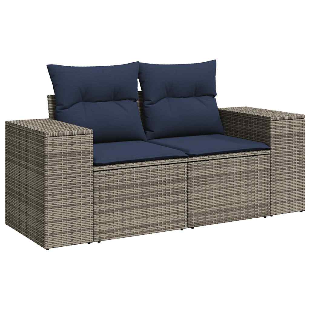 sofasæt til haven 8 dele med hynder polyrattan grå