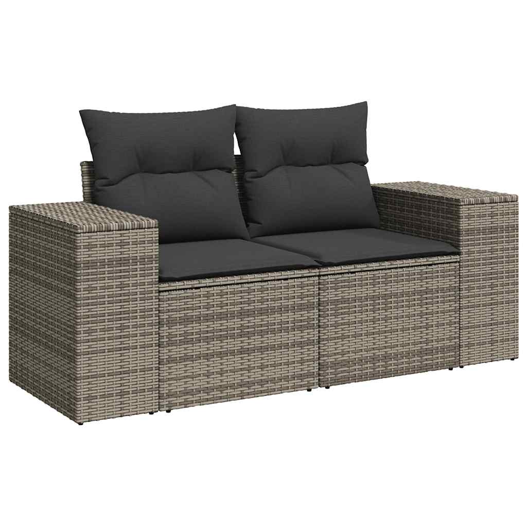 sofasæt til haven 9 dele med hynder polyrattan grå