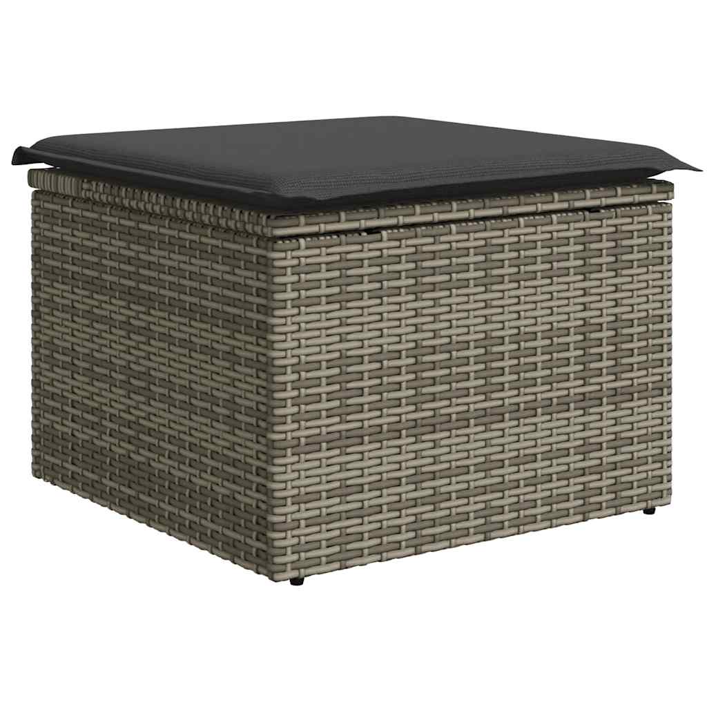 sofasæt til haven 8 dele med hynder polyrattan grå