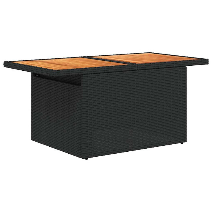 sofasæt til haven 7 dele med hynder polyrattan akacietræ sort