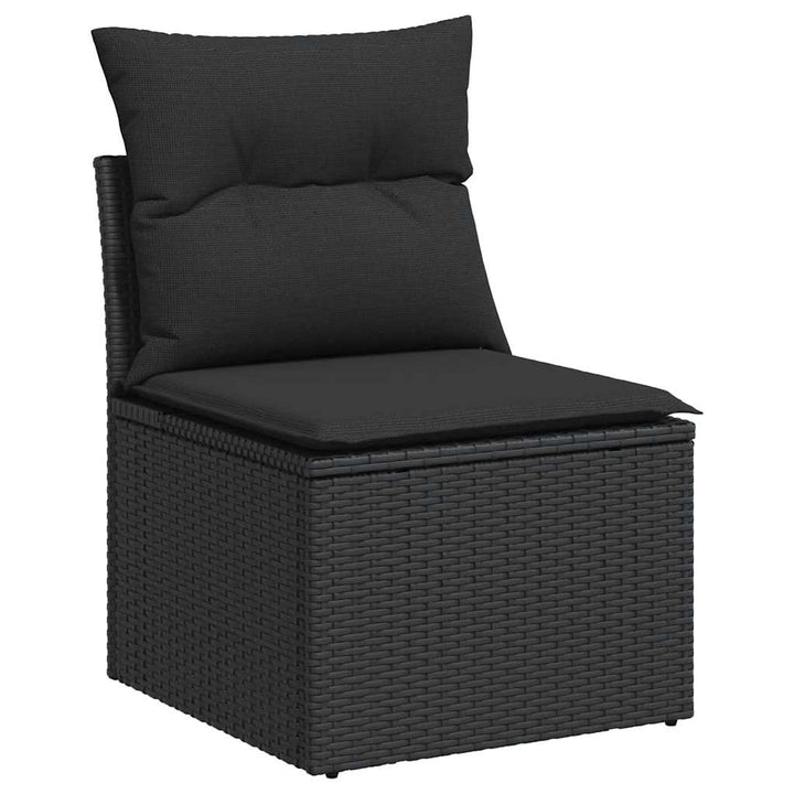 sofasæt til haven 9 dele med hynder polyrattan akacietræ sort