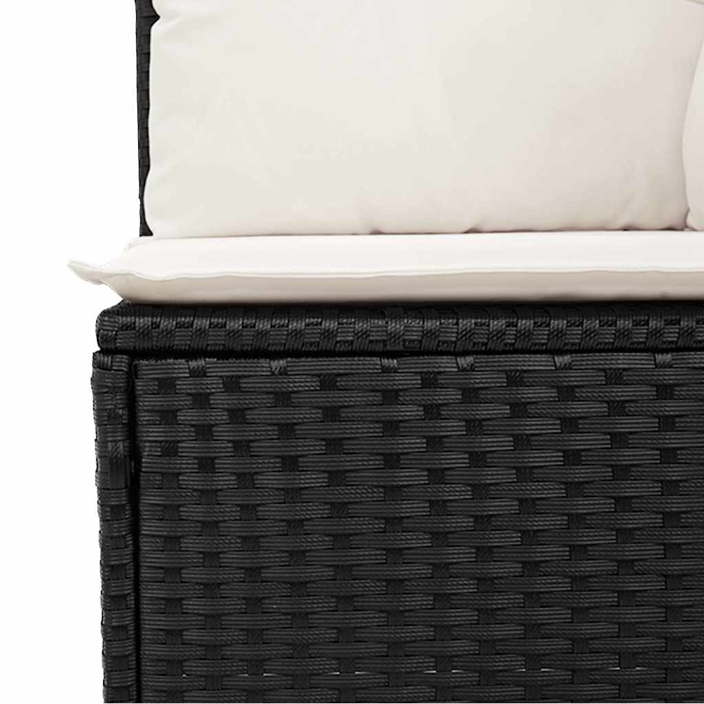 sofasæt til haven 9 dele med hynder polyrattan akacietræ sort