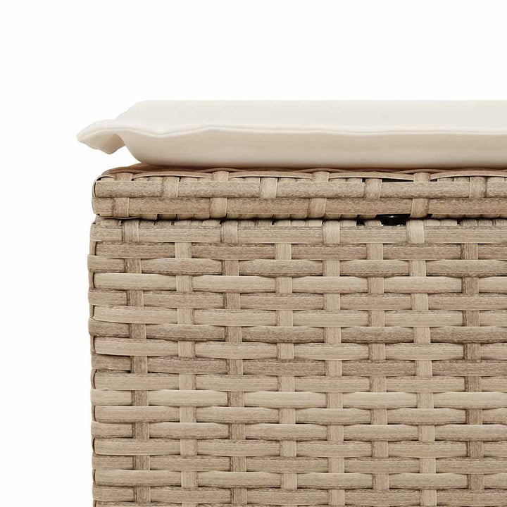 sofasæt til haven 6 dele med hynder polyrattan akacietræ beige