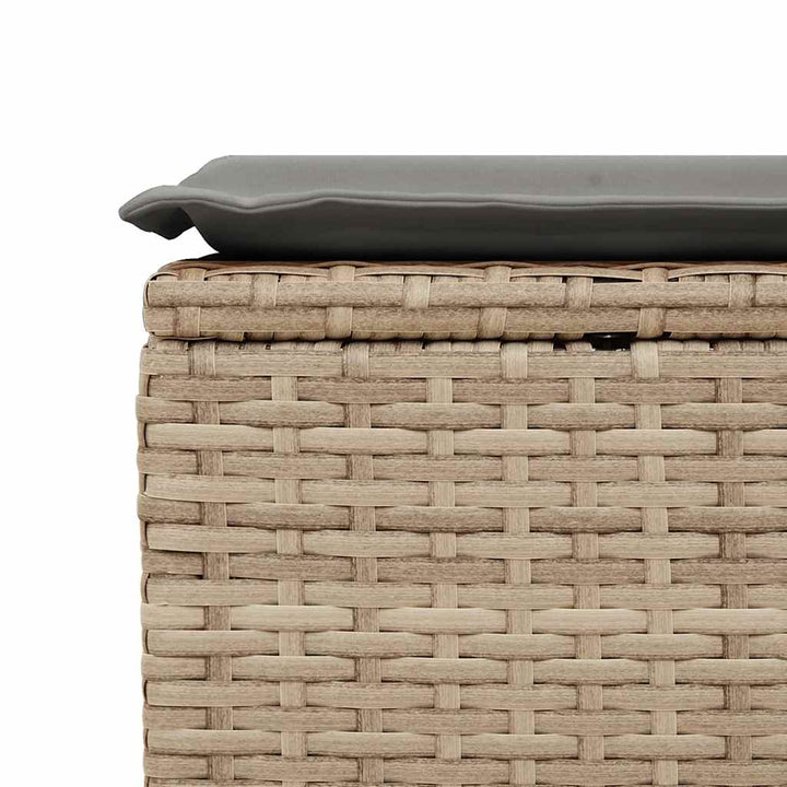sofasæt til haven 6 dele med hynder polyrattan akacietræ beige