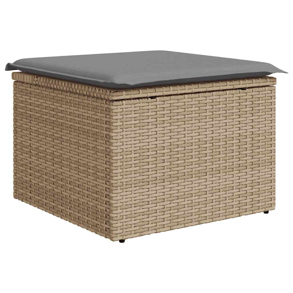 sofasæt til haven 9 dele med hynder polyrattan akacietræ beige