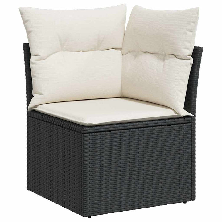 sofasæt til haven 10 dele med hynder polyrattan akacietræ sort