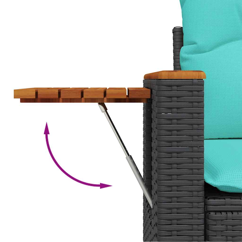 sofasæt til haven 5 dele med hynder polyrattan sort