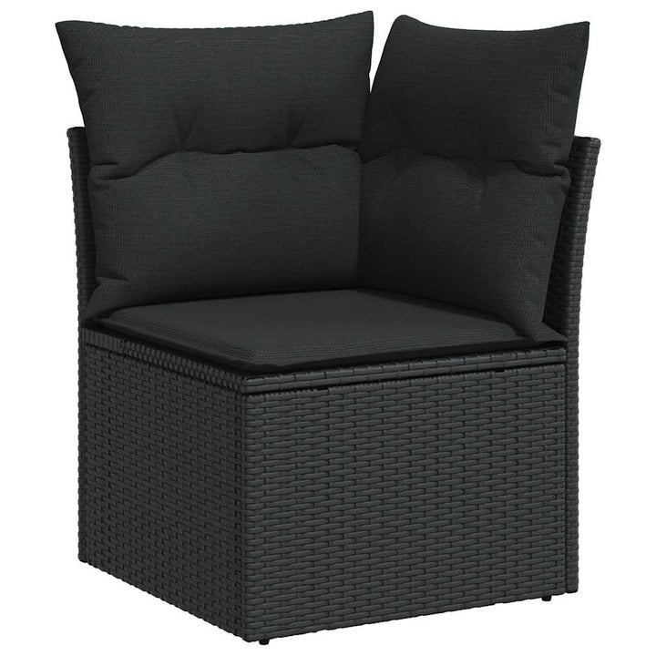 sofasæt til haven 10 dele med hynder polyrattan akacietræ sort