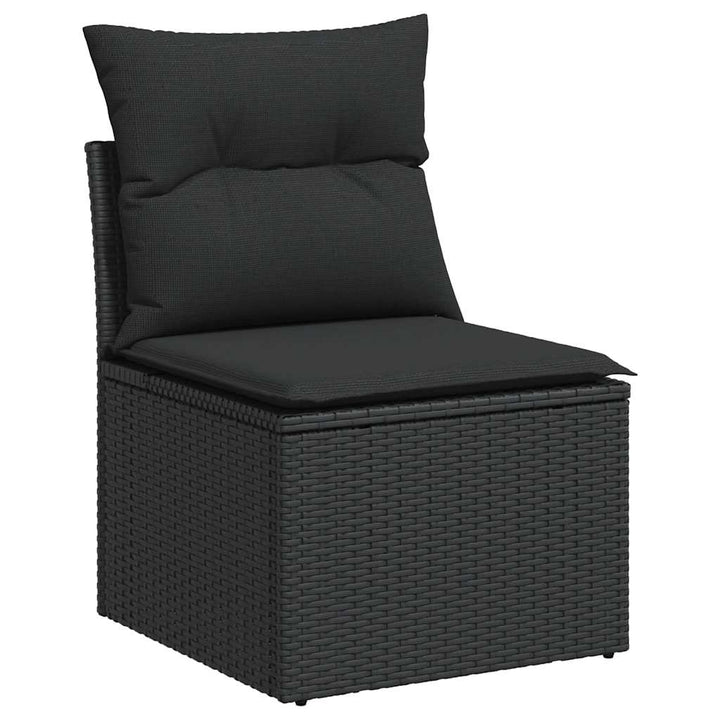 sofasæt til haven 11 dele med hynder polyrattan akacietræ sort