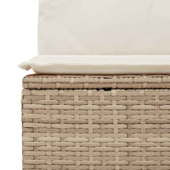 sofasæt til haven 7 dele med hynder polyrattan akacietræ beige