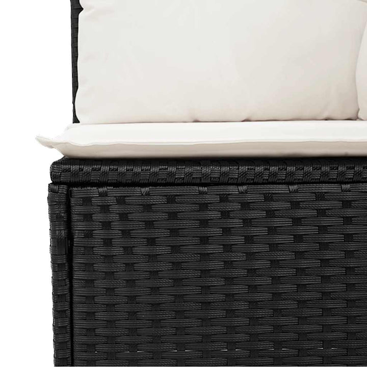 sofasæt til haven 11 dele med hynder polyrattan akacietræ sort