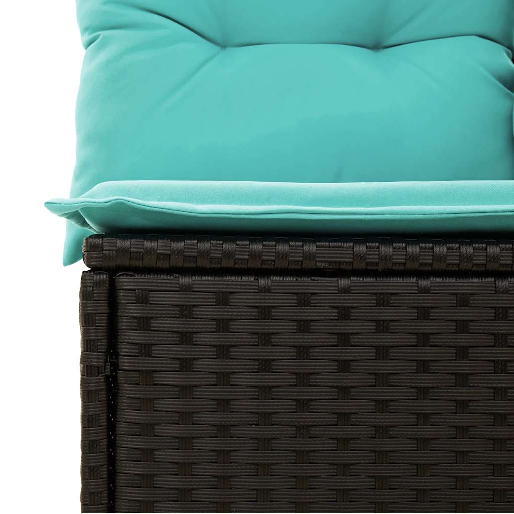 sofasæt til haven 11 dele med hynder polyrattan akacietræ sort