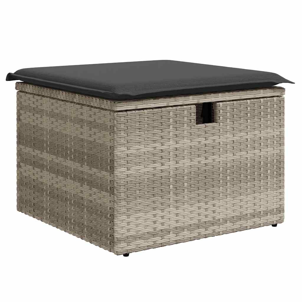 sofasæt til haven 8 dele med hynder polyrattan lysegrå