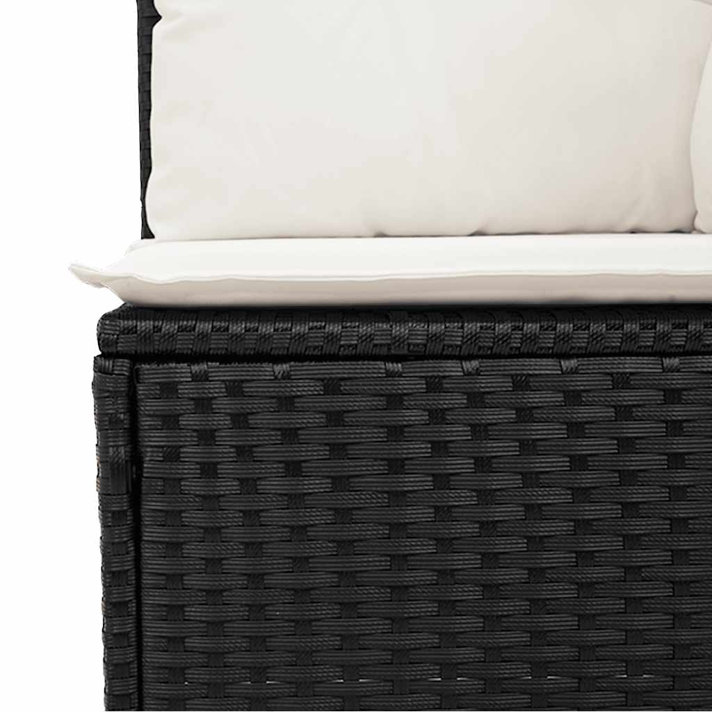 sofasæt til haven 9 dele med hynder polyrattan sort