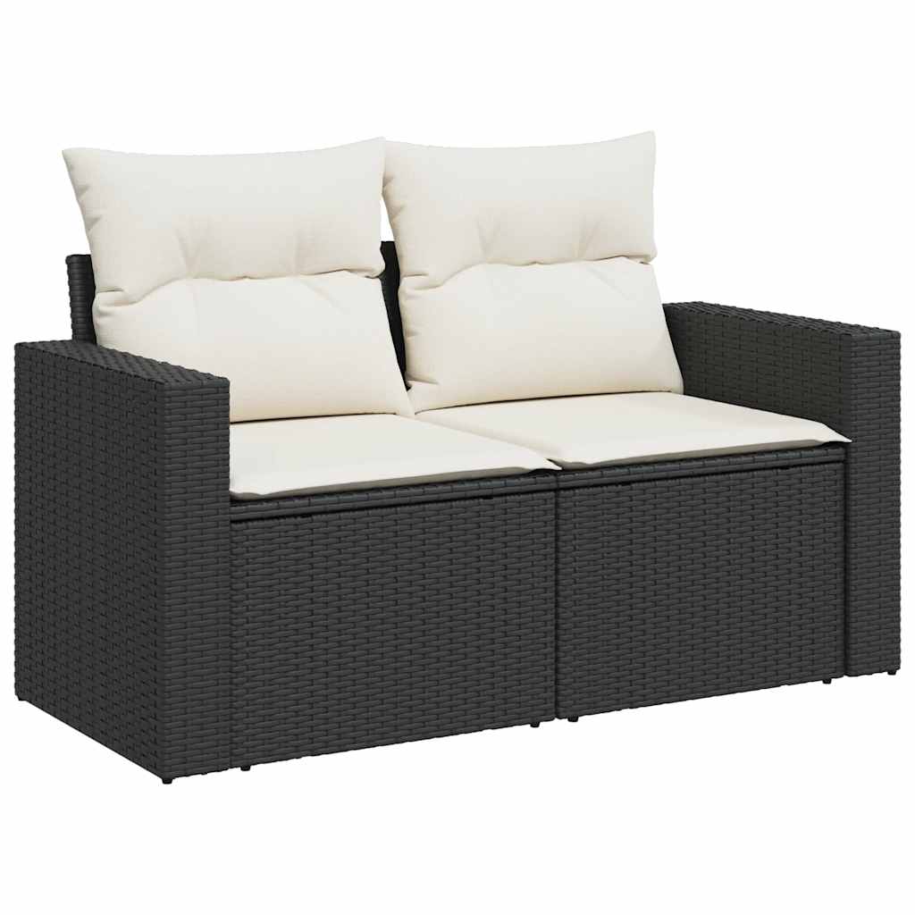 sofasæt til haven 9 dele med hynder polyrattan sort