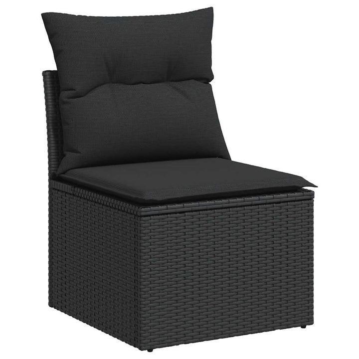 sofasæt til haven 7 dele med hynder polyrattan sort
