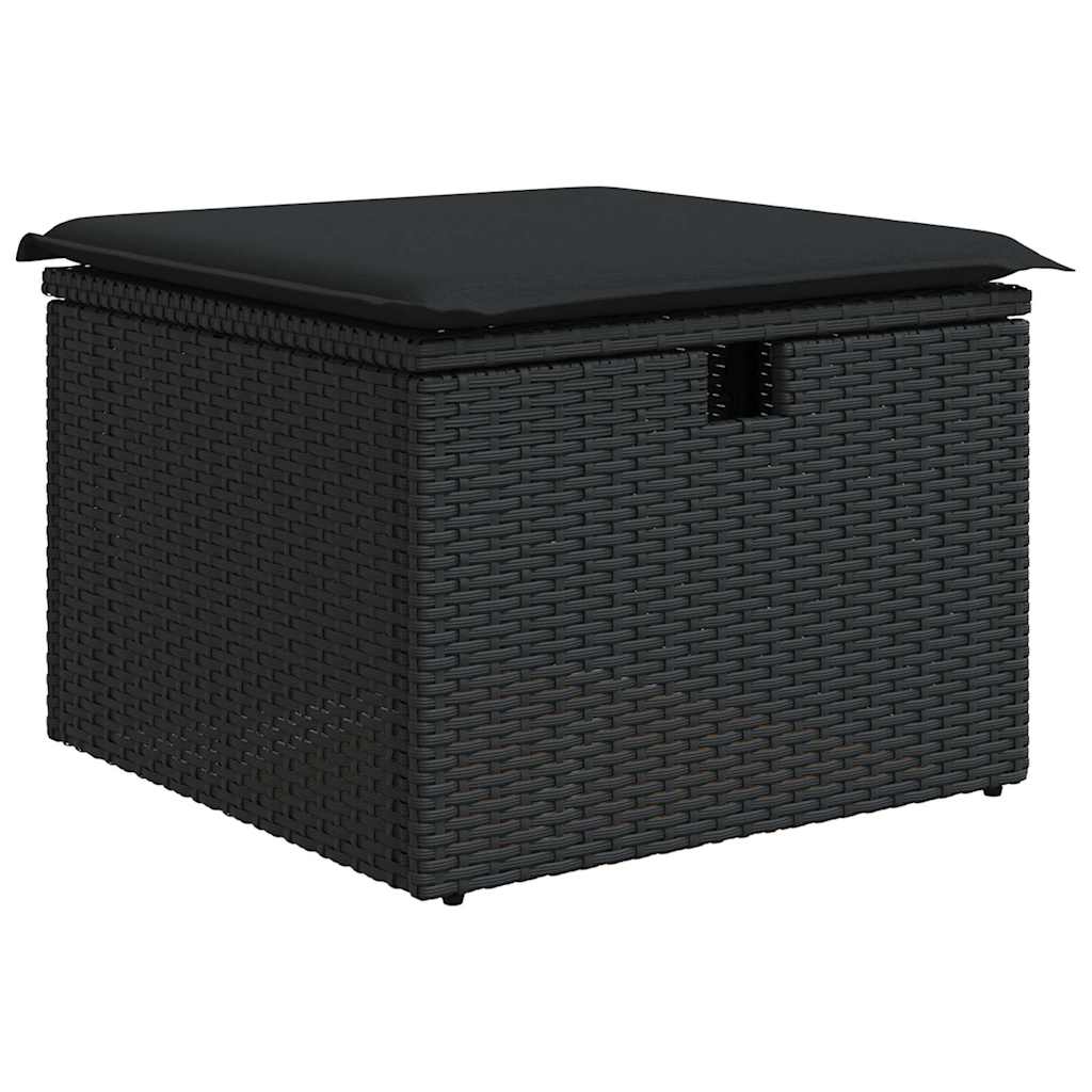 sofasæt til haven 9 dele med hynder polyrattan sort