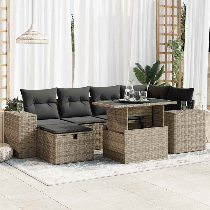 sofasæt til haven 8 dele med hynder polyrattan grå
