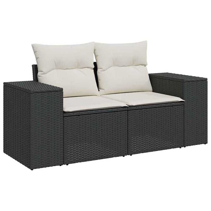 sofasæt til haven 9 dele med hynder polyrattan sort