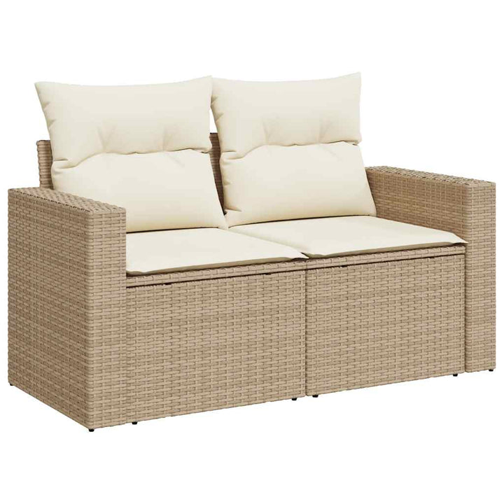 sofasæt til haven 5 dele med hynder polyrattan og akacie beige