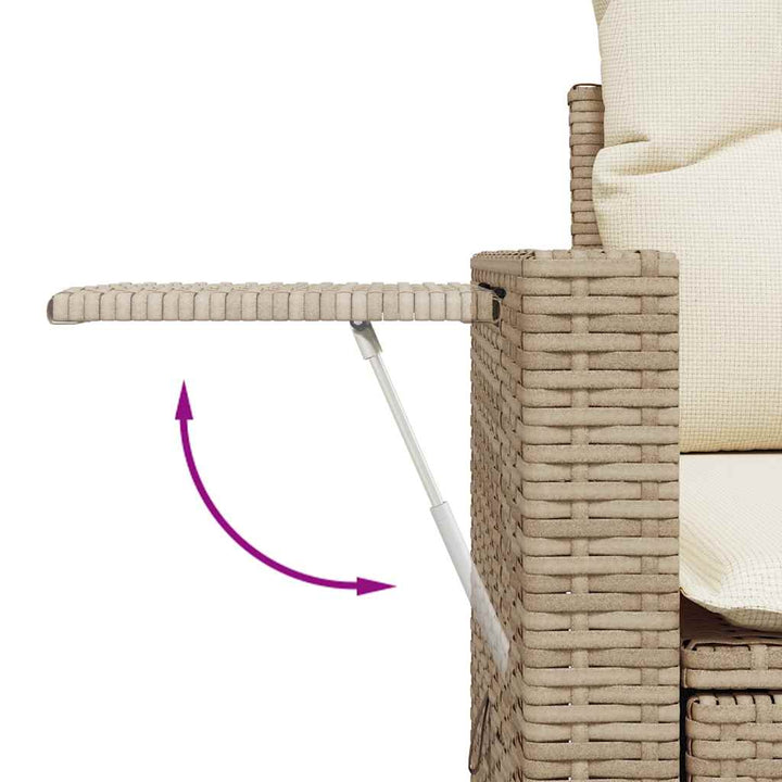 sofasæt til haven 6 dele med hynder polyrattan akacietræ beige