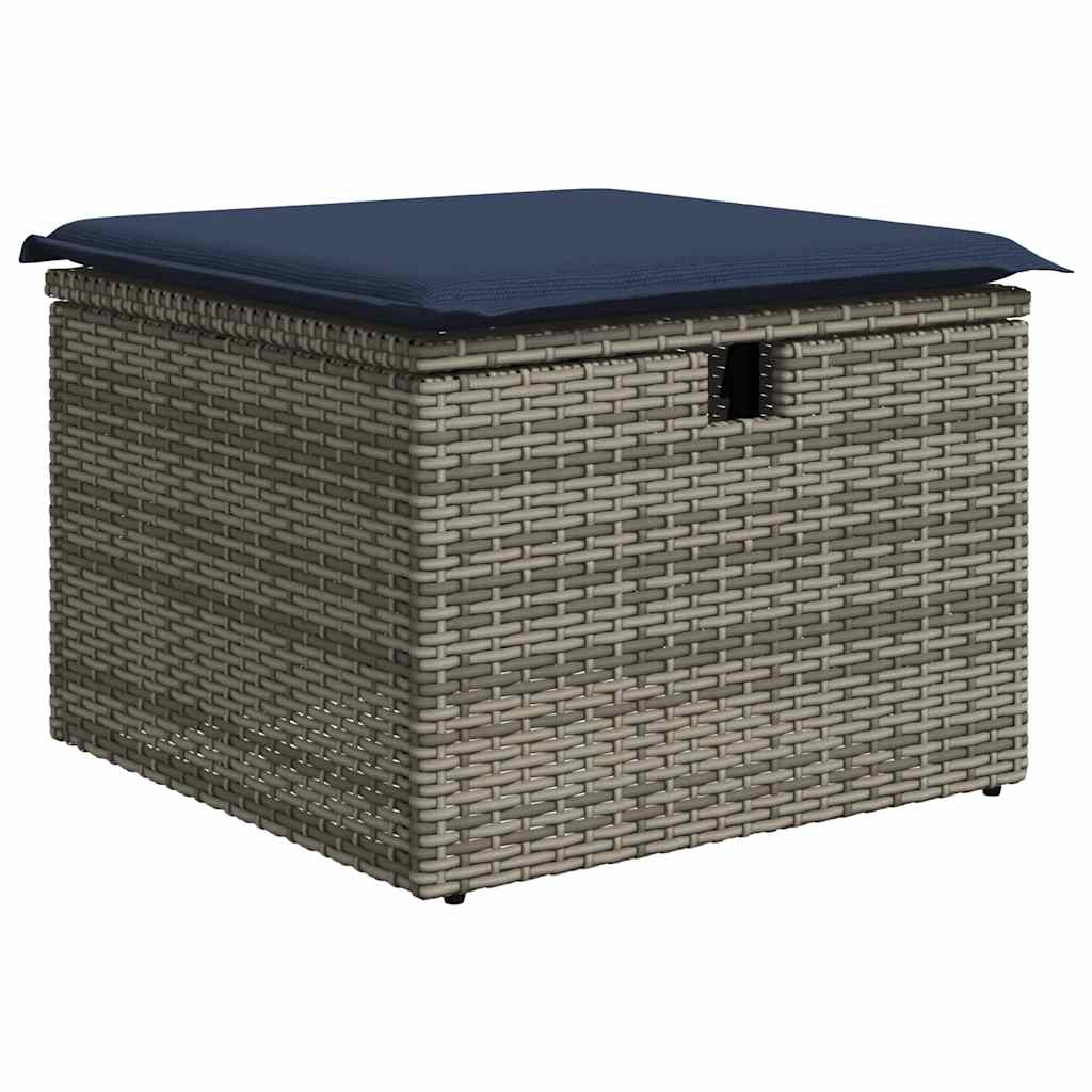 sofasæt til haven 7 dele med hynder polyrattan akacietræ sort