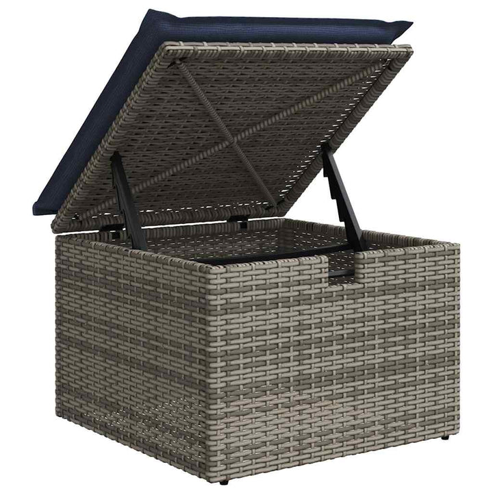 sofasæt til haven 7 dele med hynder polyrattan akacietræ sort